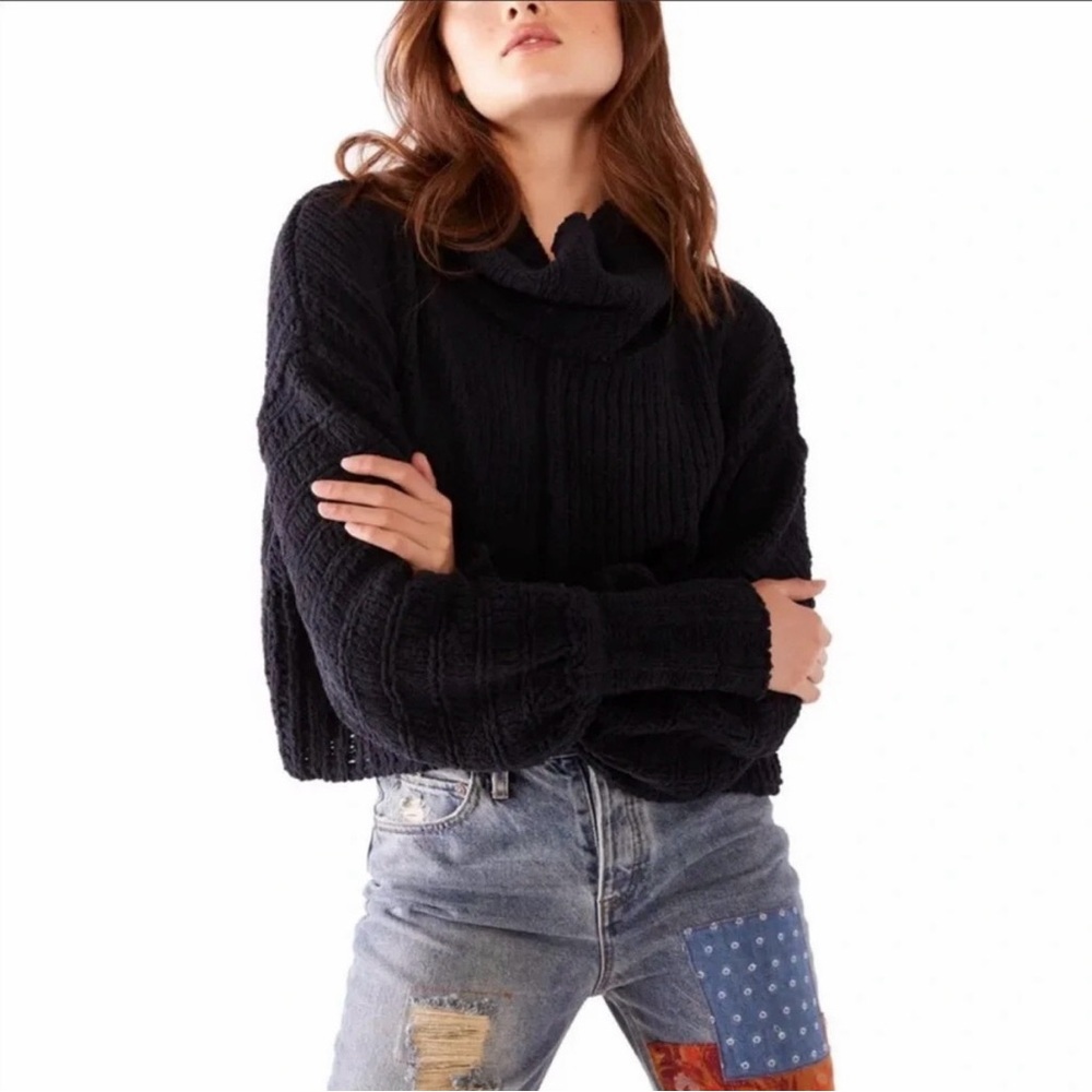 NWT Free People Be Yours Pullover Cowl Neck Knit Sweater Size XS
